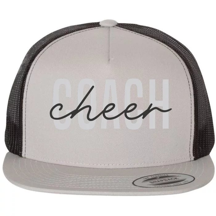 Cheer Coach Funny Design Cute Cheer Coach Cool Coaching Flat Bill Trucker Hat