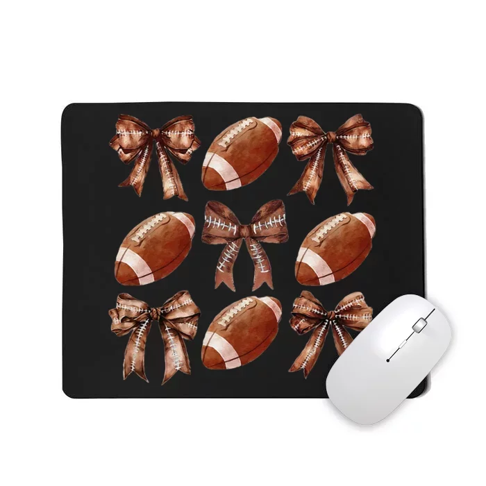 Cheer Coquette Football Bow Football For Women Girl Gift Mousepad