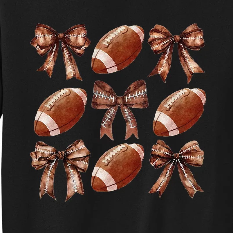 Cheer Coquette Football Bow Football For Women Girl Gift Tall Sweatshirt