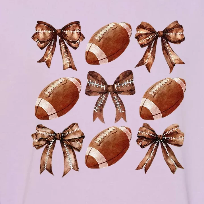 Cheer Coquette Football Bow Football For Women Girl Gift Garment-Dyed Sweatshirt