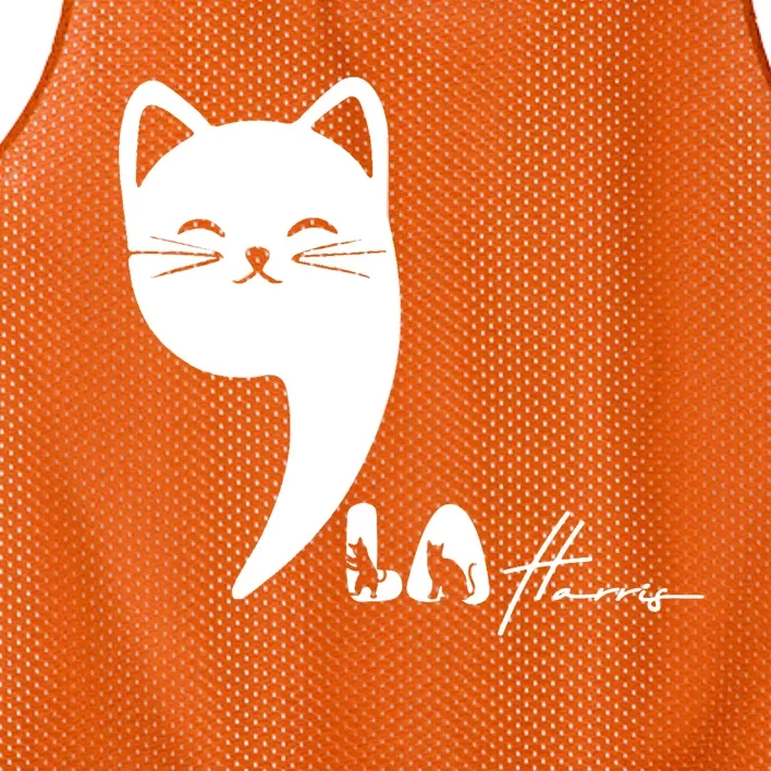 Cute Commala Funny Cat Comma La Mesh Reversible Basketball Jersey Tank