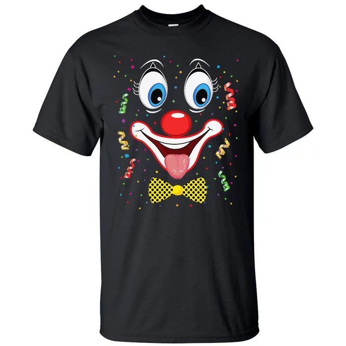 Carnival Clown Face Circus Carnivals Tall T-Shirt