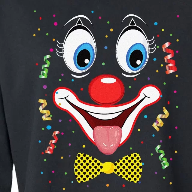 Carnival Clown Face Circus Carnivals Cropped Pullover Crew