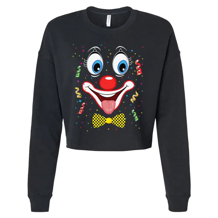 Carnival Clown Face Circus Carnivals Cropped Pullover Crew