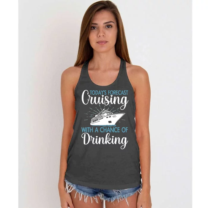 Cool Cruising For  Wo Family Cruise Vacation Lover Women's Knotted Racerback Tank