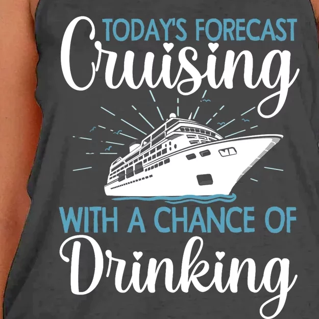 Cool Cruising For  Wo Family Cruise Vacation Lover Women's Knotted Racerback Tank