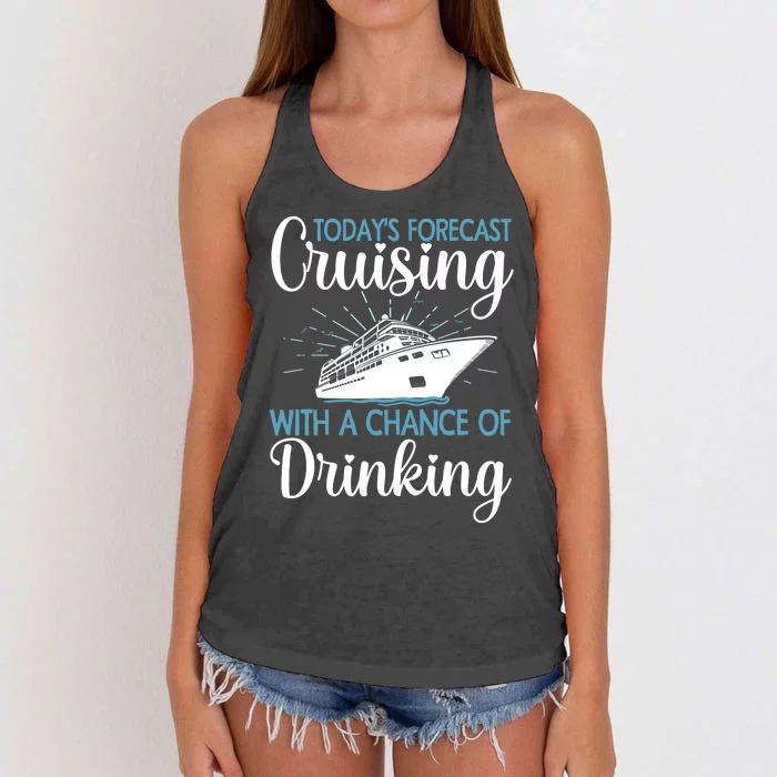 Cool Cruising For  Wo Family Cruise Vacation Lover Women's Knotted Racerback Tank