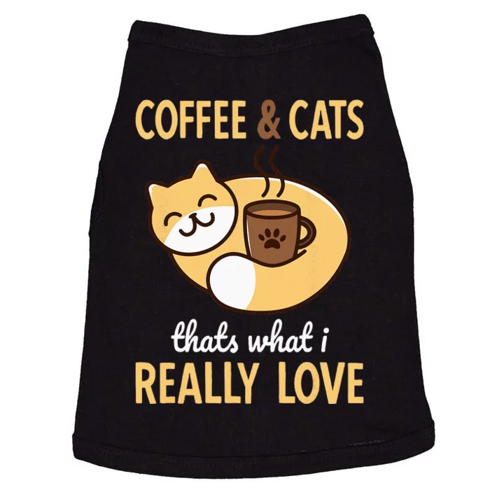 Coffee & Cats Funny Cat Doggie Tank