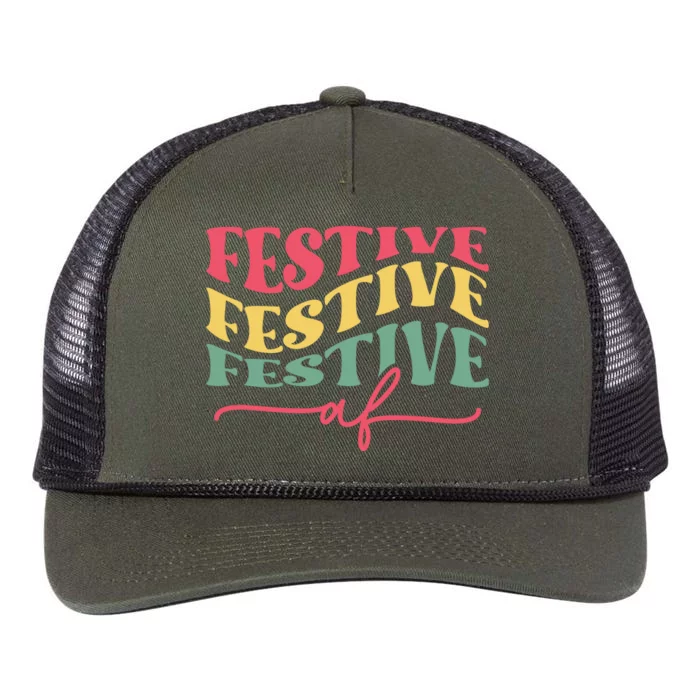 Cool Christmas Festive Af Retro Rope Trucker Hat Cap