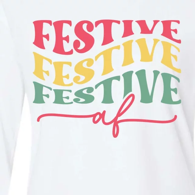 Cool Christmas Festive Af Womens Cotton Relaxed Long Sleeve T-Shirt