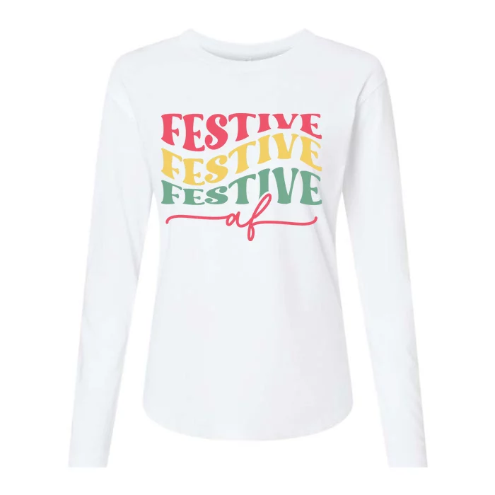 Cool Christmas Festive Af Womens Cotton Relaxed Long Sleeve T-Shirt