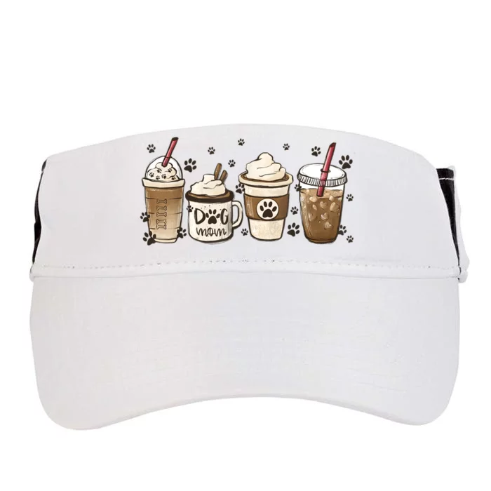 Coffee Cups Funny Dog Mom Cute Dog Paw Coffee Dog Lover Adult Drive Performance Visor