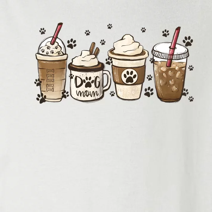 Coffee Cups Funny Dog Mom Cute Dog Paw Coffee Dog Lover Toddler Long Sleeve Shirt