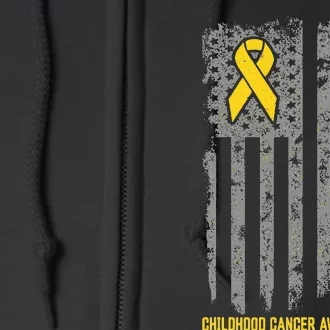 Childhood Cancer Flag Childhood Cancer Awareness Full Zip Hoodie