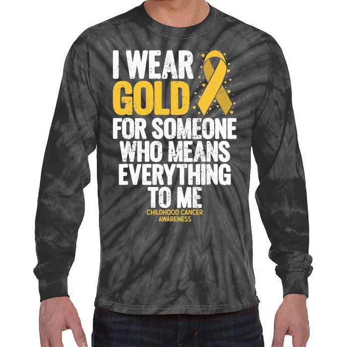 Childhood Cancer For Family Childhood Cancer Awareness Tie-Dye Long Sleeve Shirt