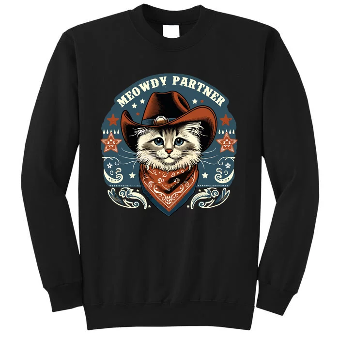 Cat Cowboy Funny Mashup Meowdy Partner Western Countries Sweatshirt