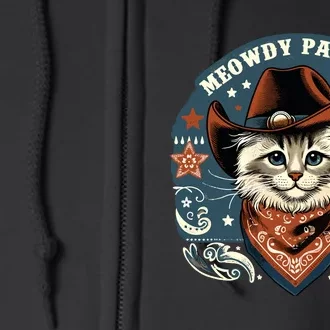 Cat Cowboy Funny Mashup Meowdy Partner Western Countries Full Zip Hoodie