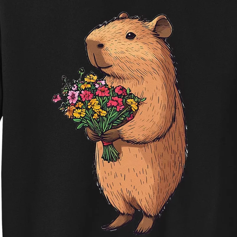 Cute Capybara Flower Bouquet Sweatshirt