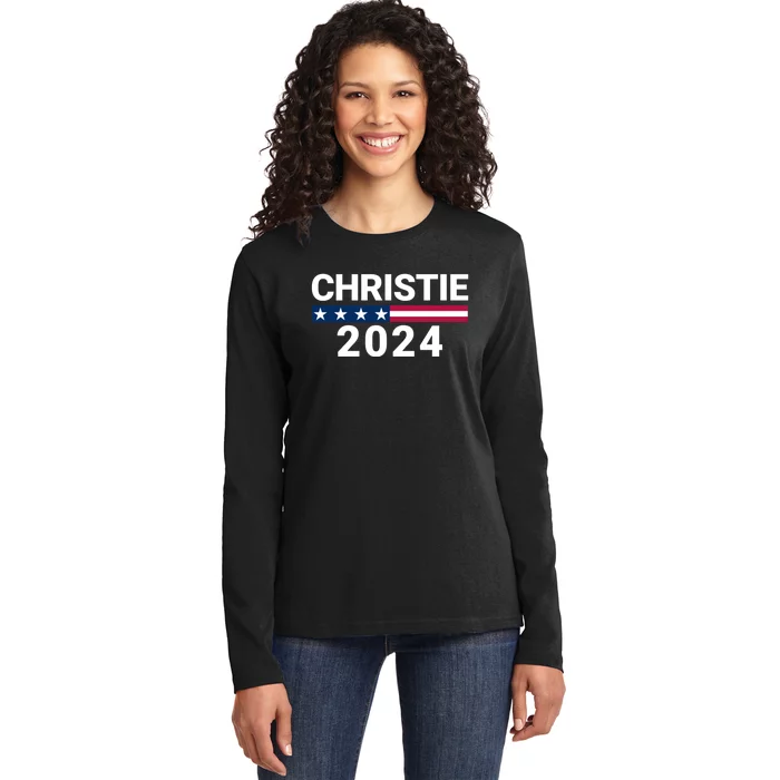 Chris Christie For President 2024 Election Ladies Long Sleeve Shirt