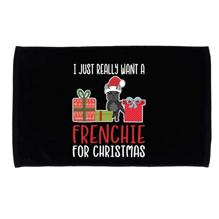 Cute Christmas French Bulldog Owner I Want A Frenchie Gift Microfiber Hand Towel