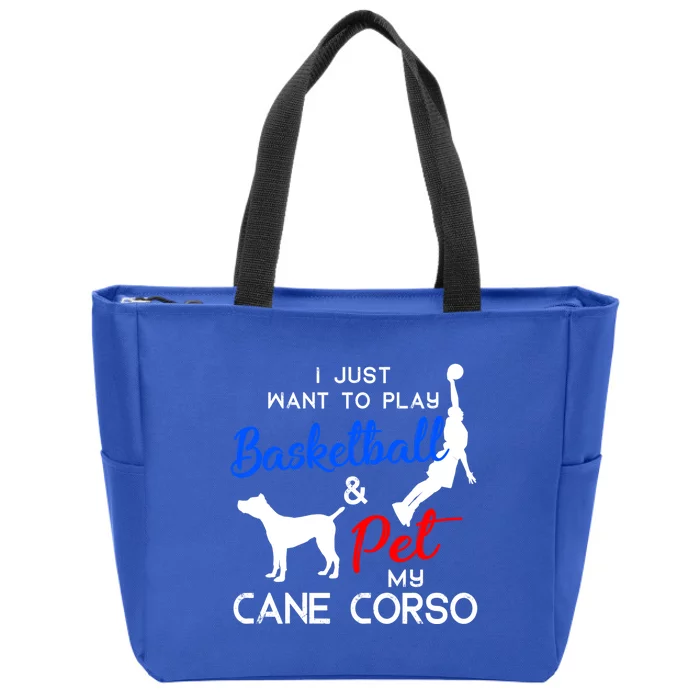 Cane Corso Funny Basketball Dog Owner Lover Xmas Gift Meaningful Gift Zip Tote Bag