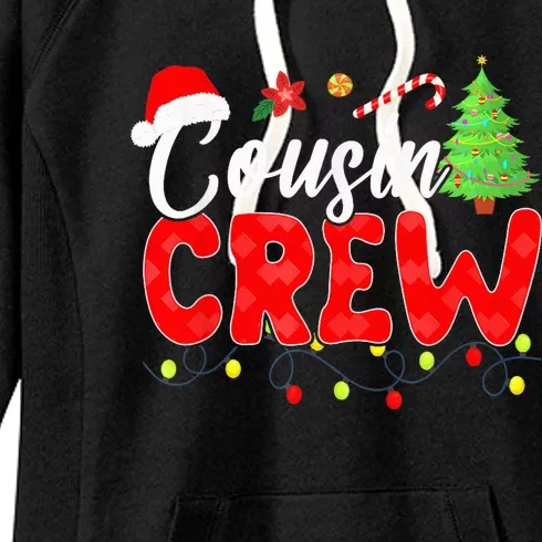 Cousin Crew Family Group Matching Christmas Pajama Party Women's Fleece Hoodie