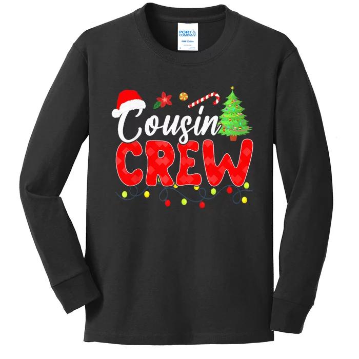 Cousin Crew Family Group Matching Christmas Pajama Party Kids Long Sleeve Shirt