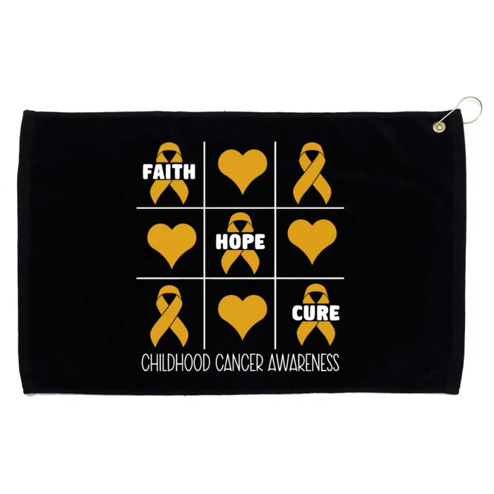 Childhood Cancer Faith Hope Cure Cancer Awareness Month Grommeted Golf Towel