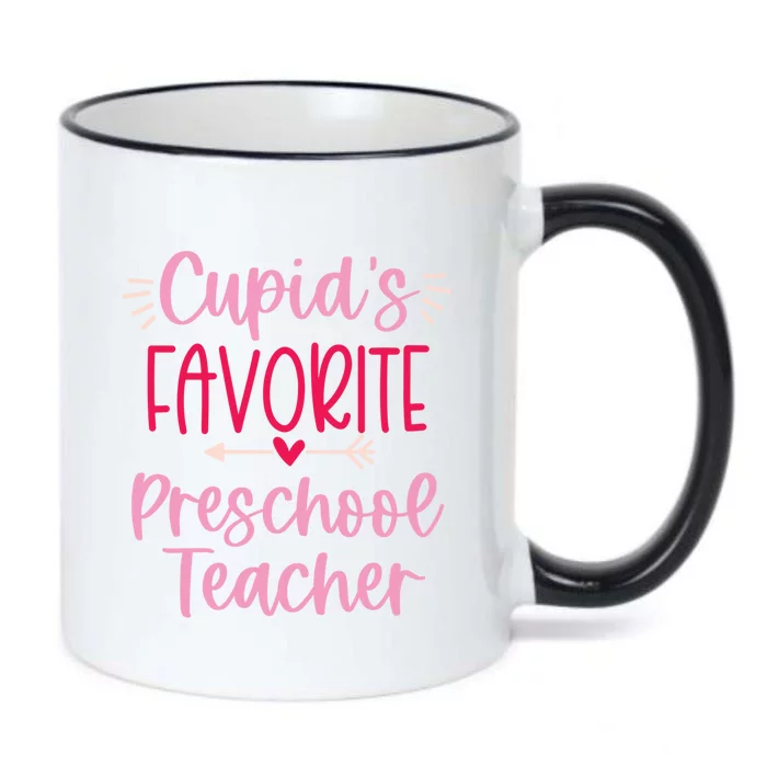 Cute Cupid's Favorite Preschool Teacher Valentine's Day Gift Black Color Changing Mug