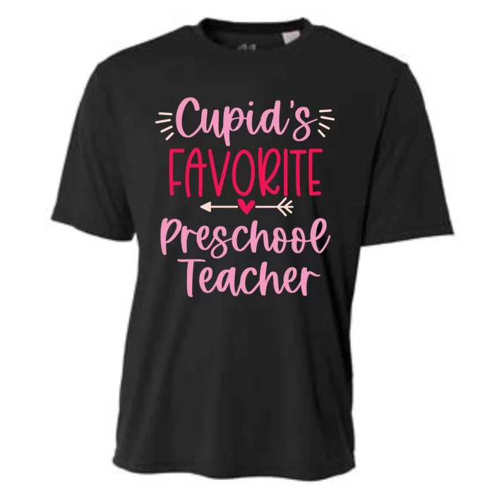 Cute Cupid's Favorite Preschool Teacher Valentine's Day Gift Cooling Performance Crew T-Shirt