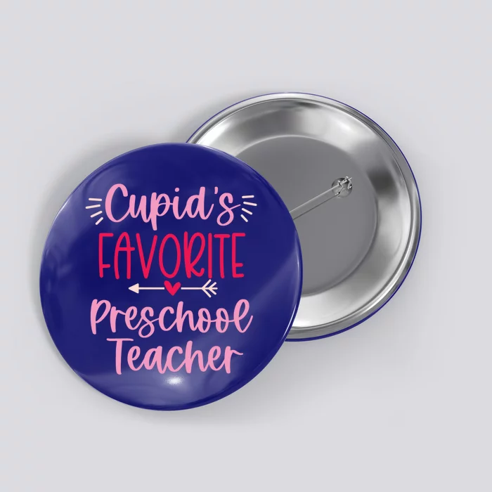 Cute Cupid's Favorite Preschool Teacher Valentine's Day Gift Button