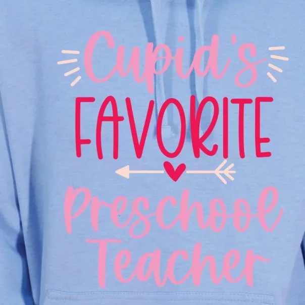 Cute Cupid's Favorite Preschool Teacher Valentine's Day Gift Unisex Surf Hoodie