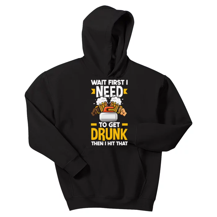 Curling Curler Funny Curl Need To Get Drunk Kids Hoodie