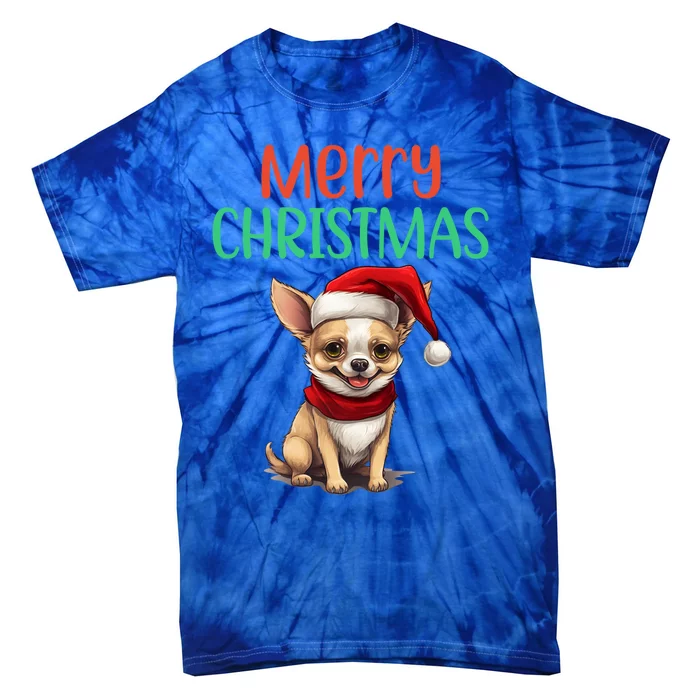 Chihuahua Christmas Funny Dog Santa Xmas Chihuahua Puppy Cool Gift Tie-Dye T-Shirt