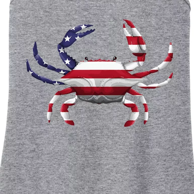 Cool Crab Flag Patriotic Crabbing Ladies Essential Tank