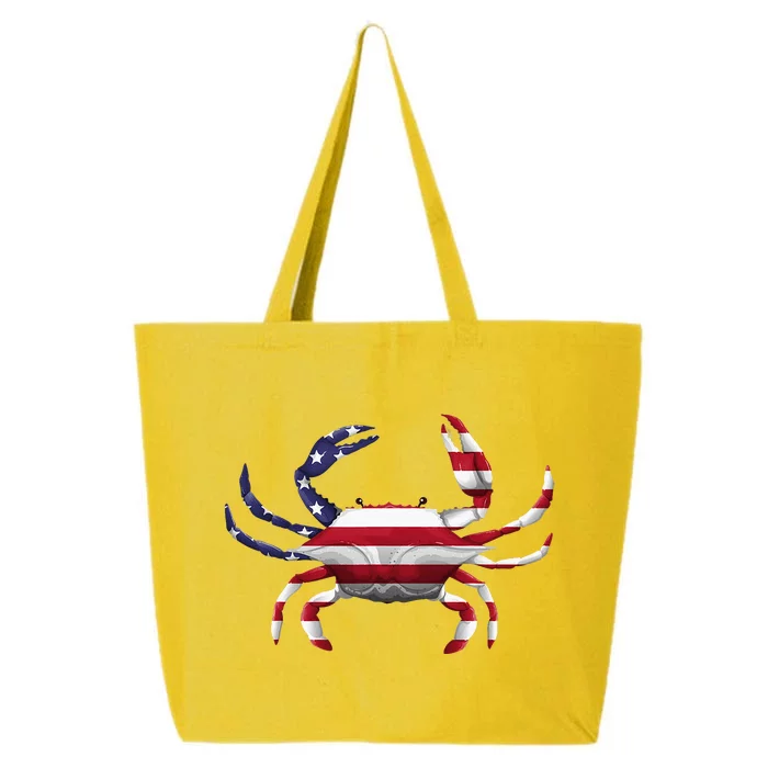 Cool Crab Flag Patriotic Crabbing 25L Jumbo Tote