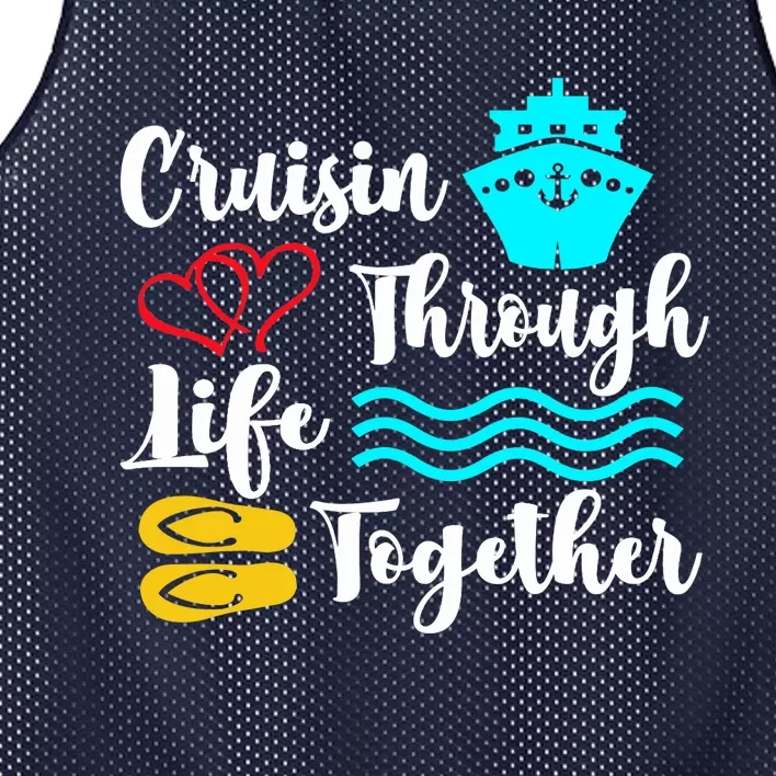 Couples Cruise For Newlyweds & Longtime Couples Holiday Mesh Reversible Basketball Jersey Tank