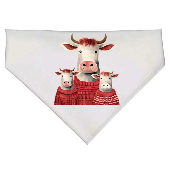 Christmas Cow Family Matching Outfit USA-Made Doggie Bandana