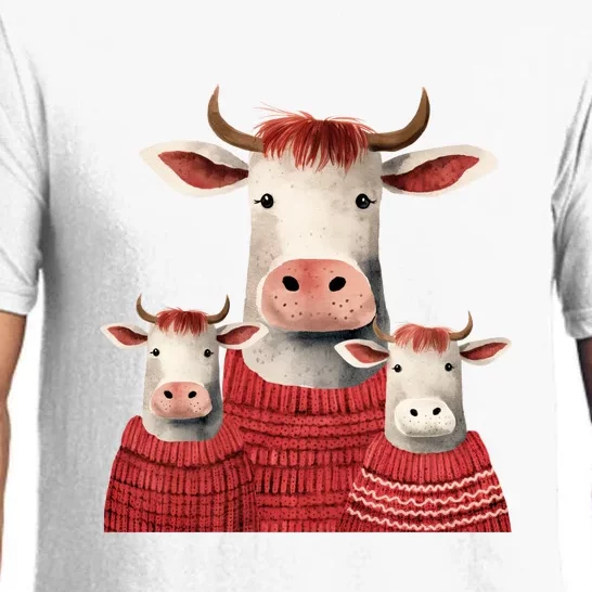 Christmas Cow Family Matching Outfit Pajama Set