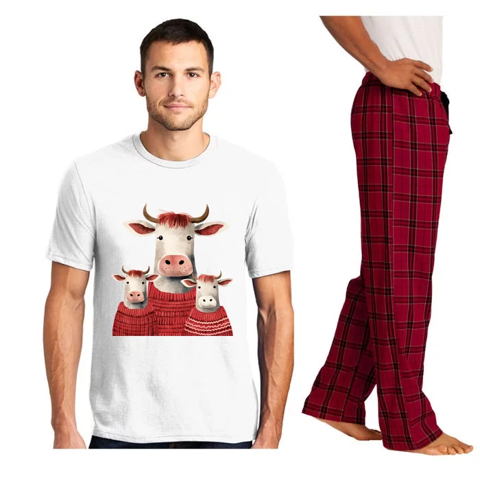 Christmas Cow Family Matching Outfit Pajama Set