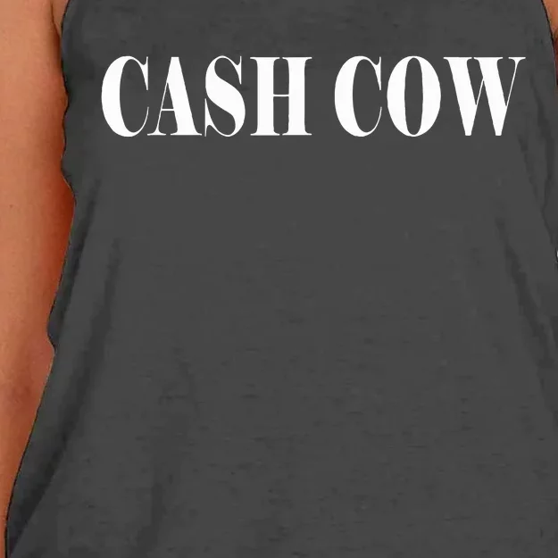 Cash Cow funny saying Women's Knotted Racerback Tank