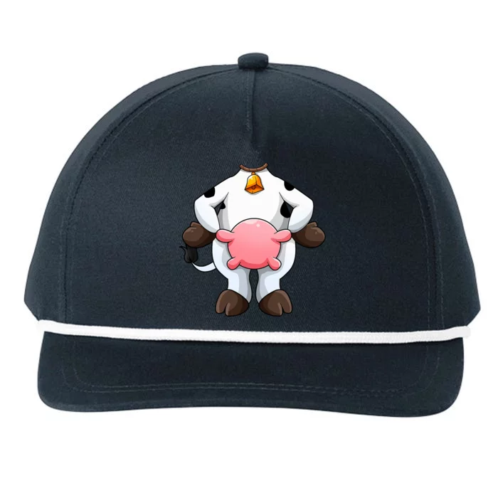 Cow Costume Funny Barnyard Cattle Dress Up Snapback Five-Panel Rope Hat