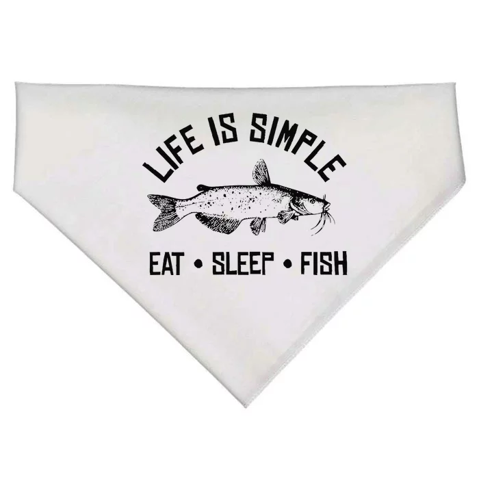 Cute Catfish Fishing Fisherman Funny Gift USA-Made Doggie Bandana