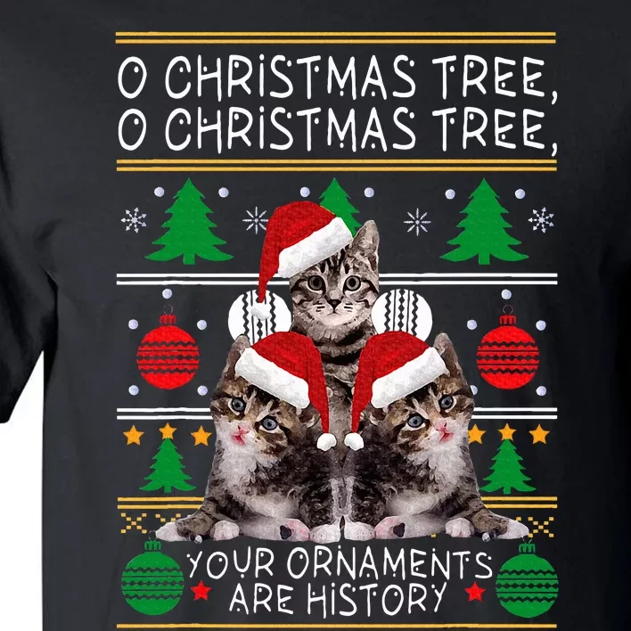 Cats Christmas Funny Ornaments Pajama Family Gift Tall T-Shirt