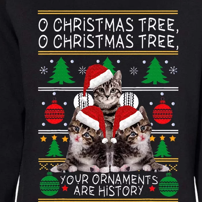 Cats Christmas Funny Ornaments Pajama Family Gift Womens California Wash Sweatshirt