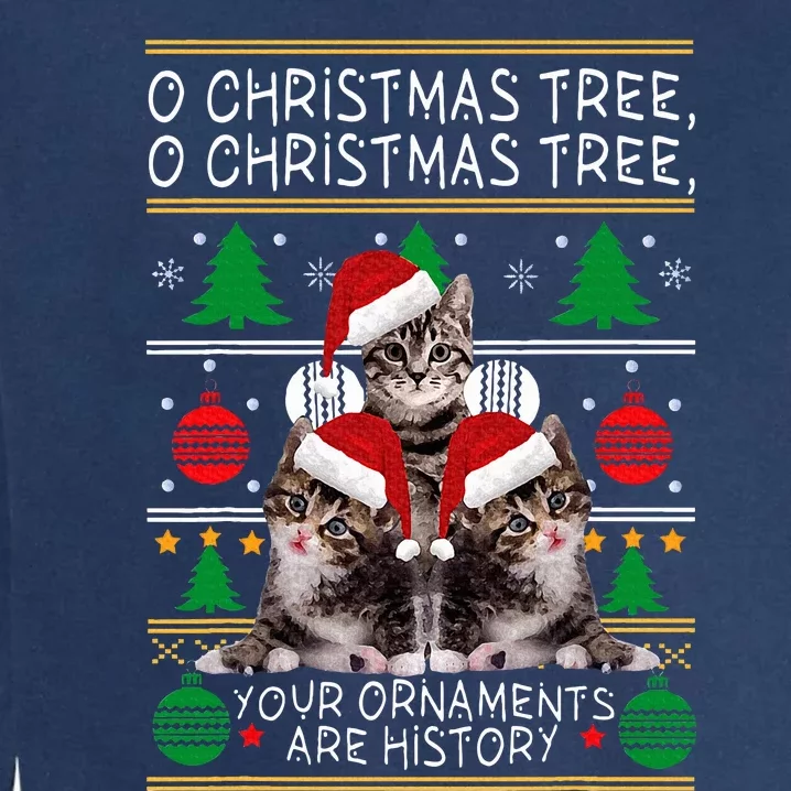 Cats Christmas Funny Ornaments Pajama Family Gift Garment-Dyed Sweatshirt