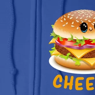 Cheesy Cute Funny Cheese Burger Food Pun Tee Gift Full Zip Hoodie