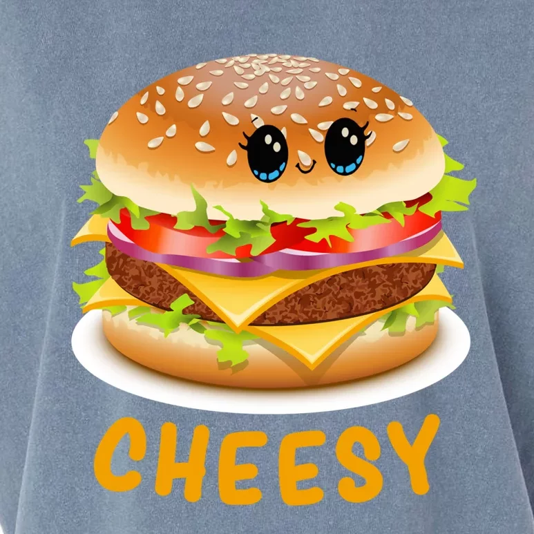 Cheesy Cute Funny Cheese Burger Food Pun Tee Gift Garment-Dyed Women's Muscle Tee