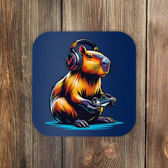 Capybara Cute Funny Capybara Rodent & Video Games Lover Coaster