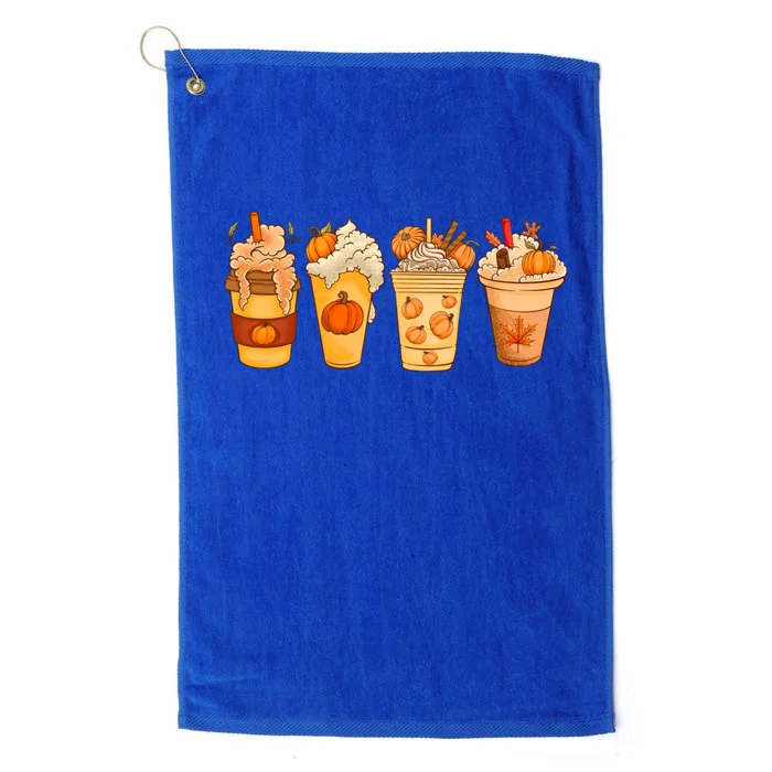 Coffee Cute Fall Spooky Thanksgiving Halloween Pumpkin Gift Platinum Collection Golf Towel